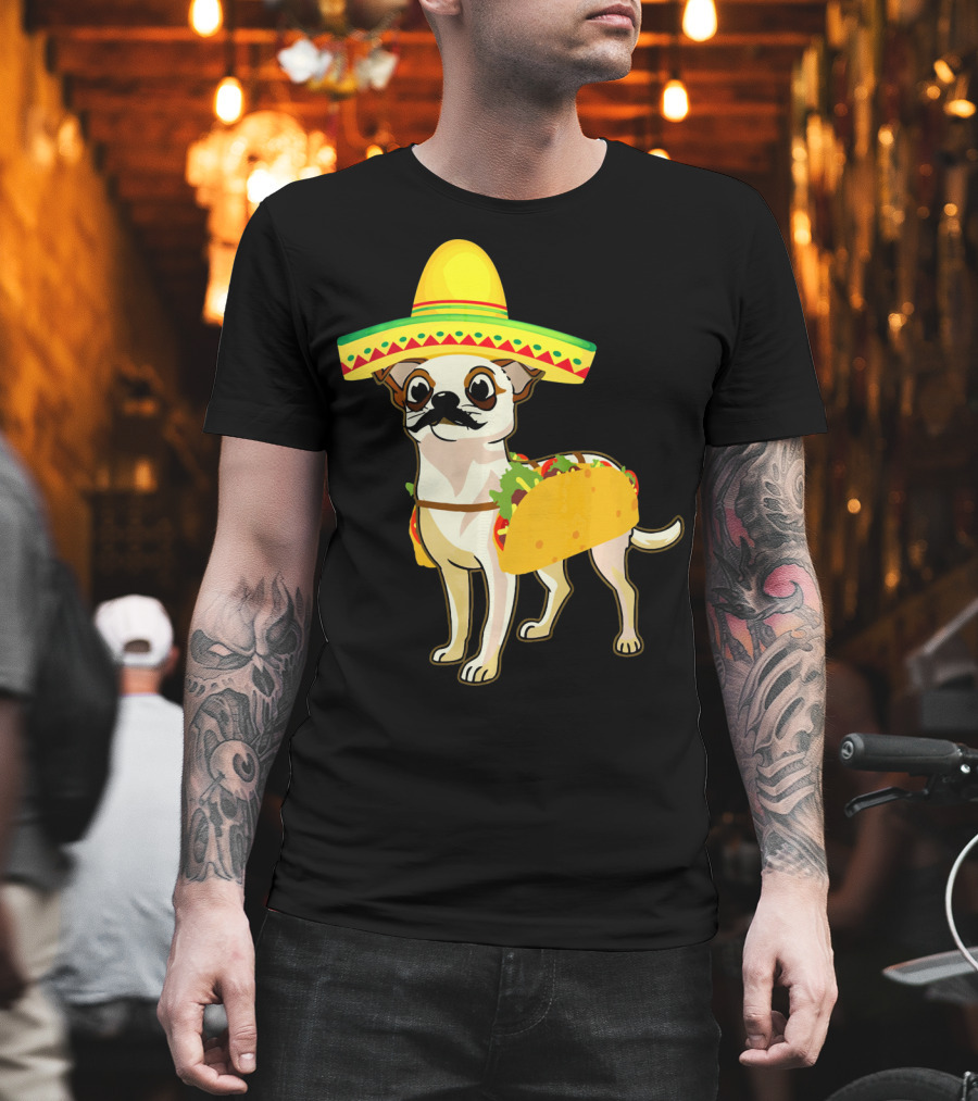 Funny Mexican Chihuahua Taco Cinco De Mayo T-Shirt