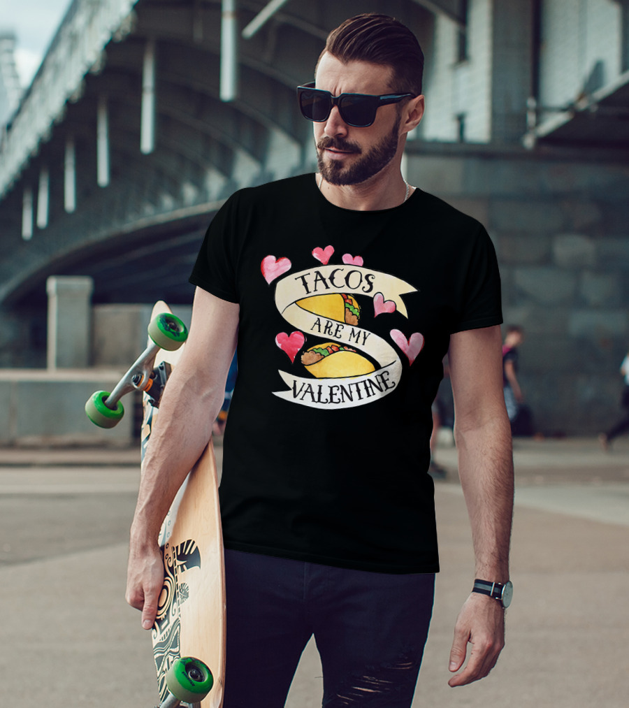Tacos Are My Valentine Cute Taco Hearts T-Shirt