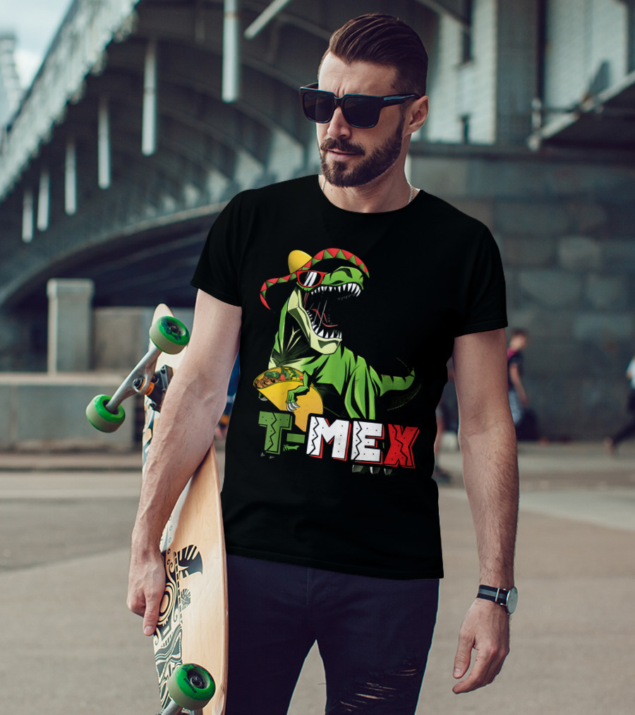 Taco Tuesday T-Mex Dinosaur With Sombrero T-Shirt