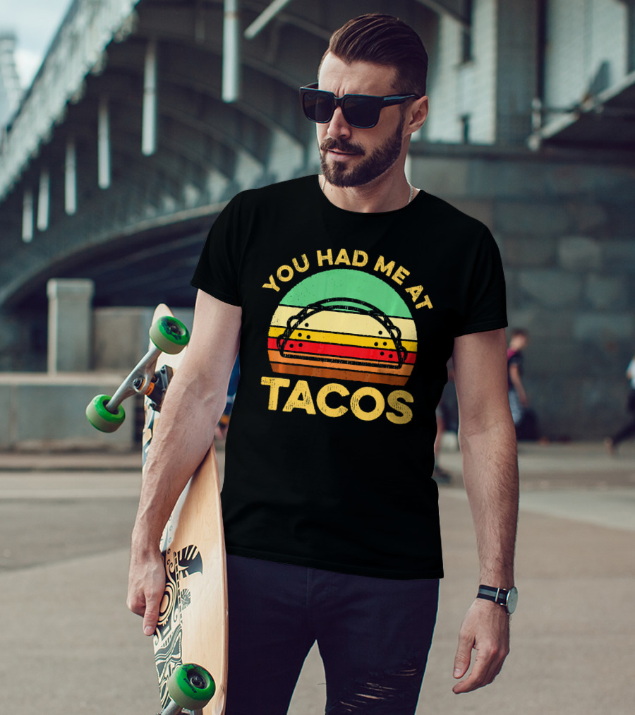You Had Me At Tacos Retro Vintage Sunset Taco T-Shirt