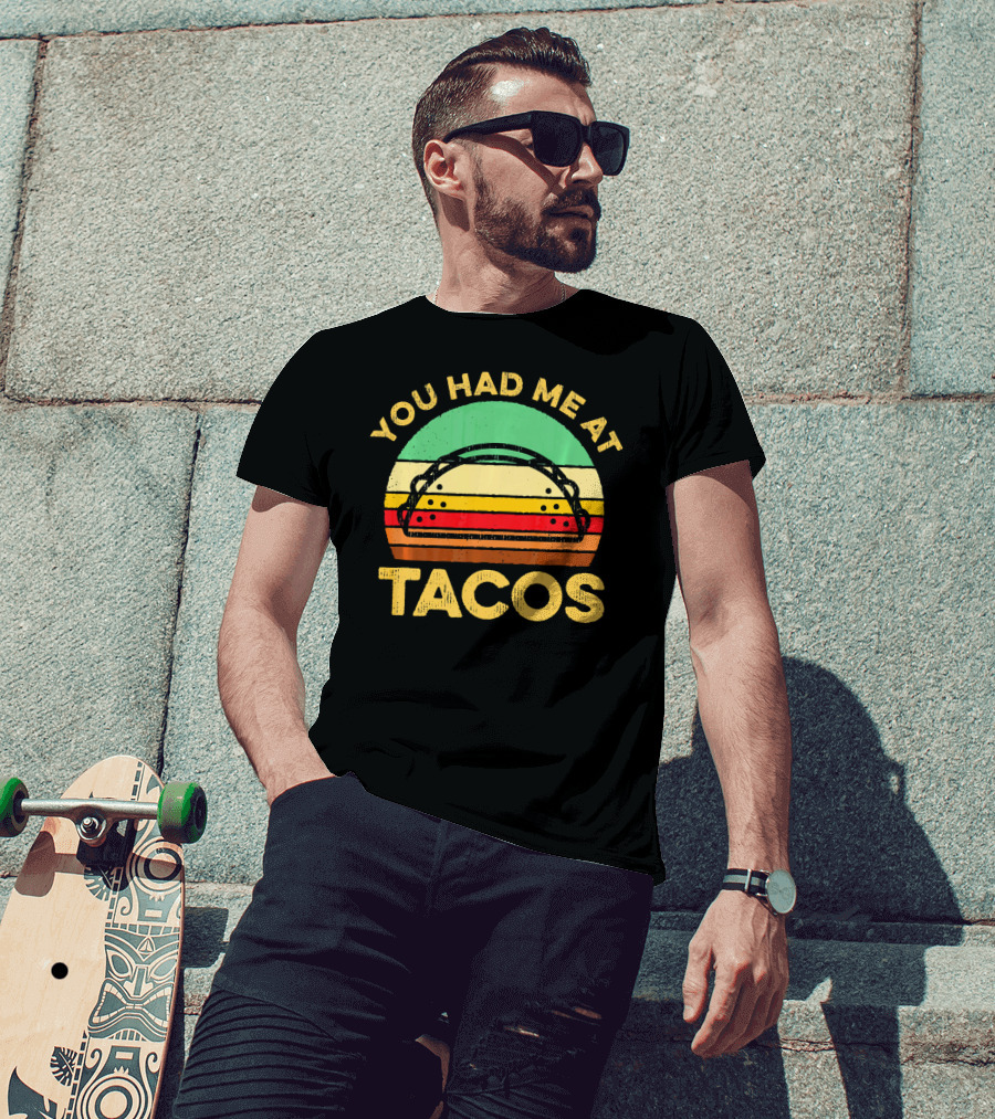 You Had Me At Tacos Retro Vintage Sunset Taco T-Shirt