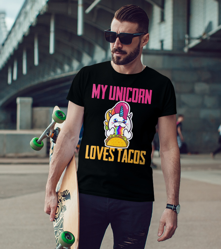 My Unicorn Loves Tacos Rainbow Taco Fun T-Shirt