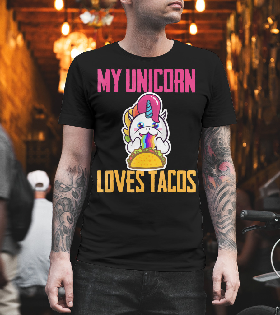 My Unicorn Loves Tacos Rainbow Taco Fun T-Shirt