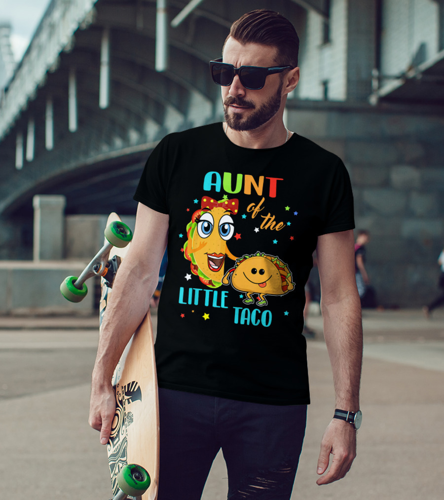 Aunt Of The Little Taco Funny Colorful Cartoon T-Shirt