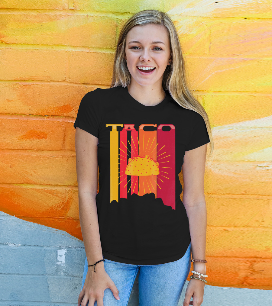 Retro Vintage 70s 80s Taco Sunburst Fiesta T-Shirt