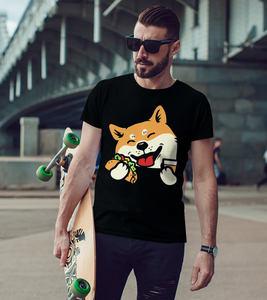 Cute Shiba Inu Taco Pocket Cinco De Mayo T-Shirt