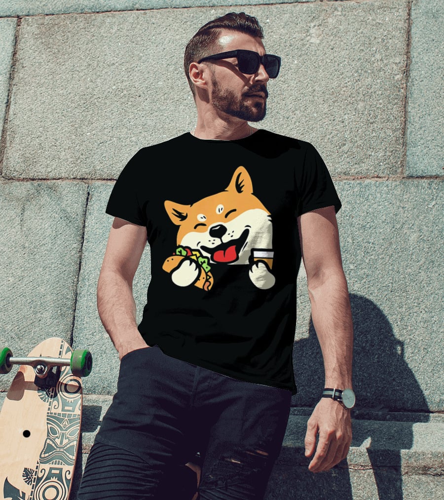 Cute Shiba Inu Taco Pocket Cinco De Mayo T-Shirt