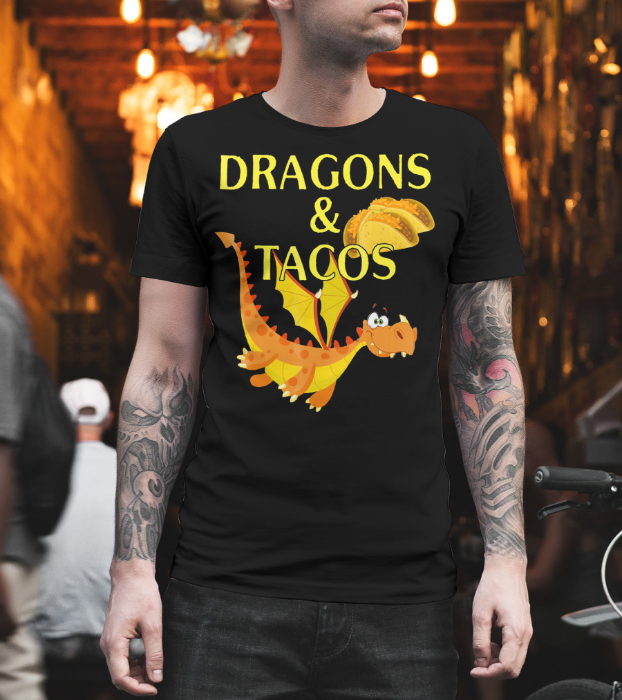 Dragons and Tacos Funny Fantas T-Shirt
