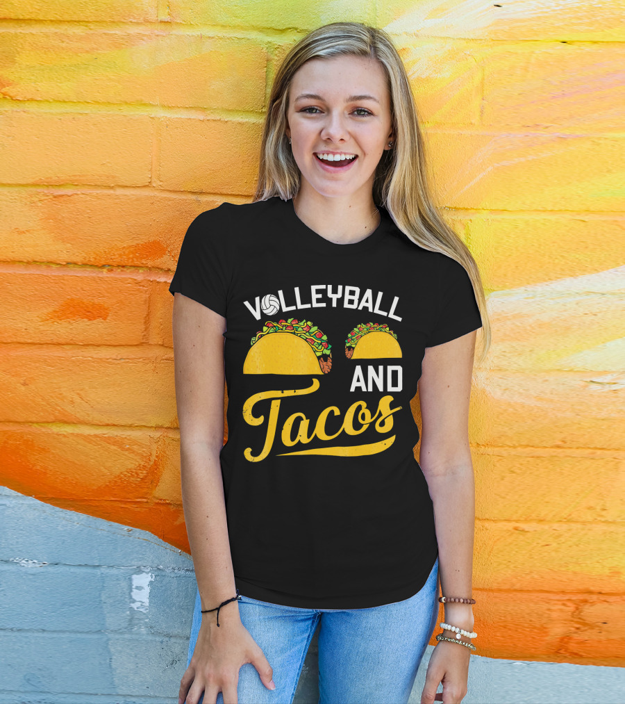 Volleyball Enthusiast's Love For Tacos T-Shirt