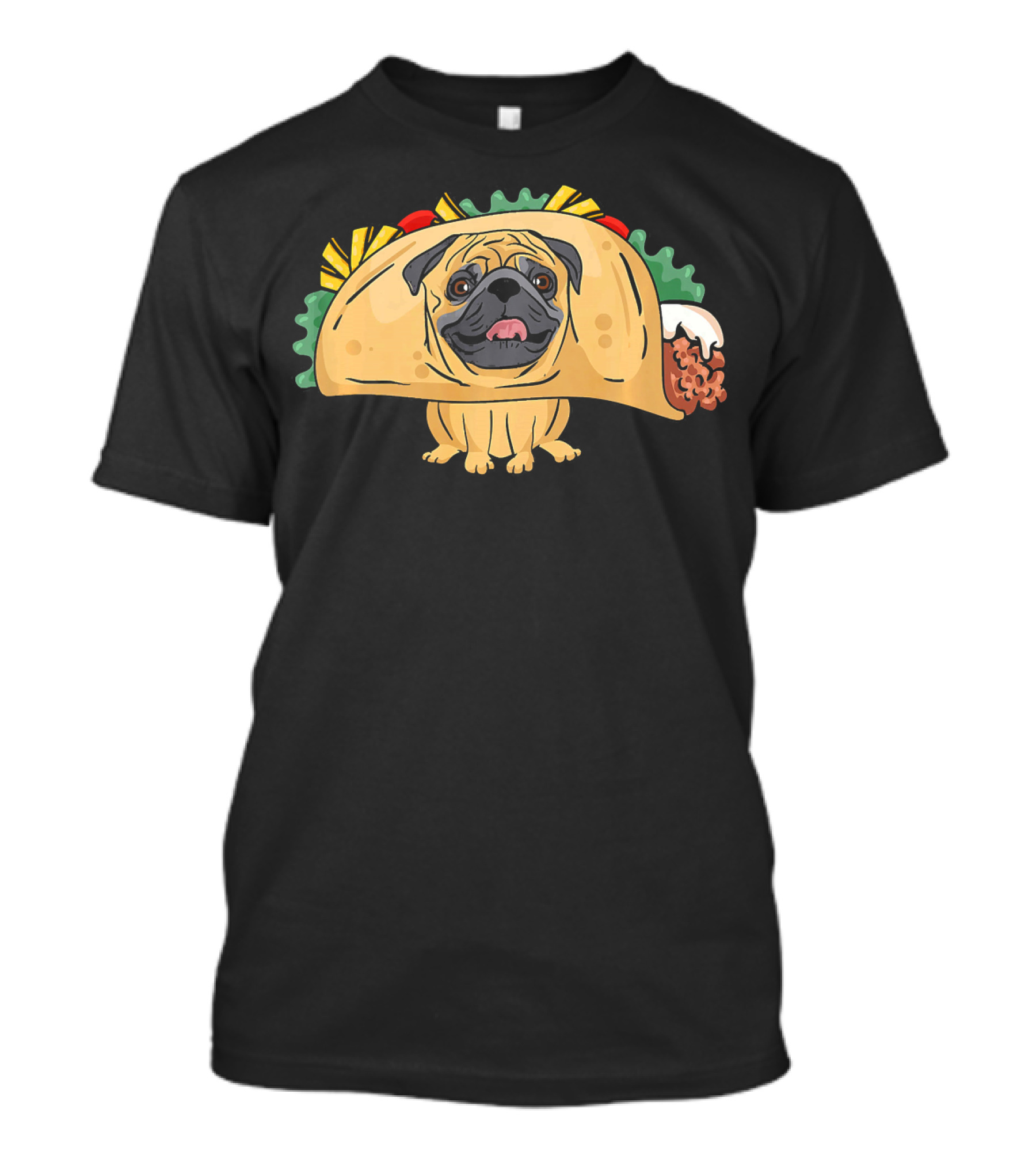 Funny Pug Taco Life Dog Fusion Humor T-Shirt