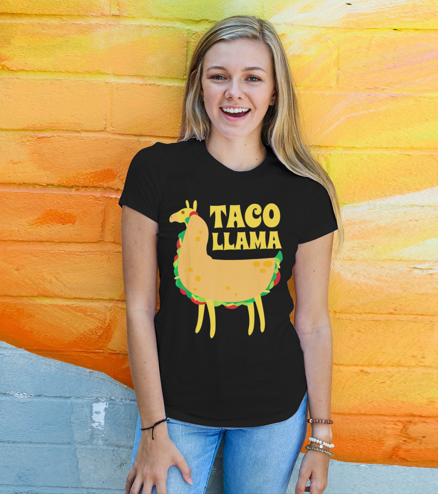 Taco Llama Animal Funny Mexican Cinco De Mayo T-Shirt