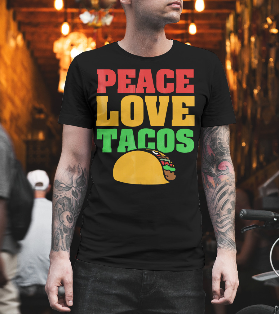 Peace Love Tacos Cute Taco Tuesday T-Shirt