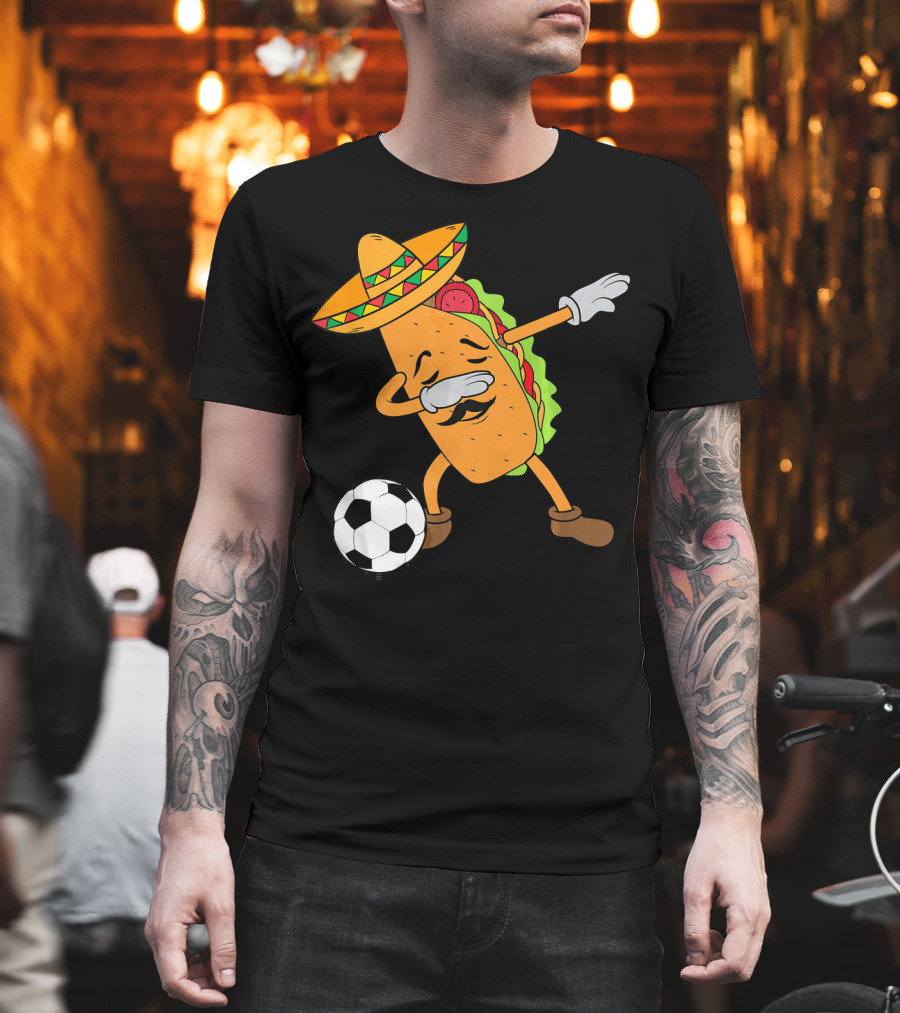Mexico Soccer Taco Dabbing Sombrero Cool T-Shirt