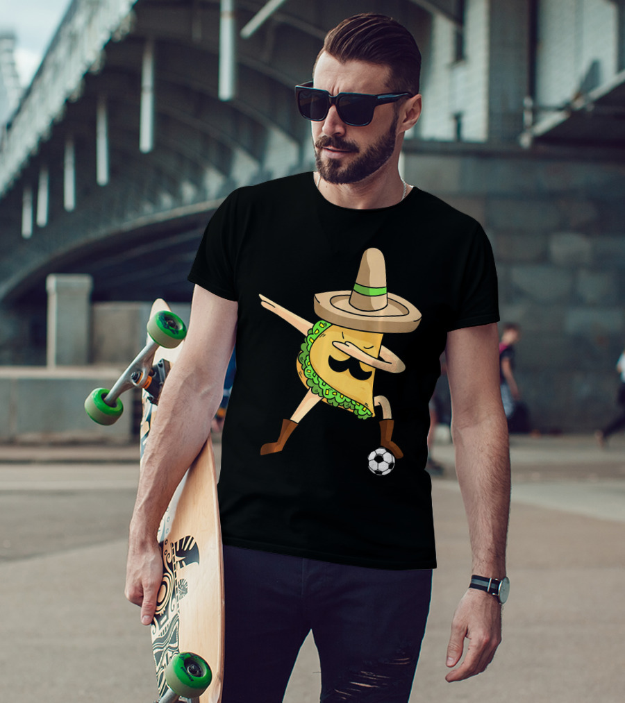Mexico Dabbing Soccer Taco Cool Sombrero Boots T-Shirt