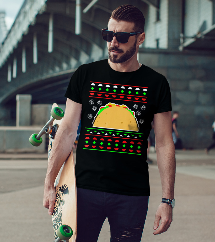 Taco Ugly Christmas Sweater Merry T-Shirt