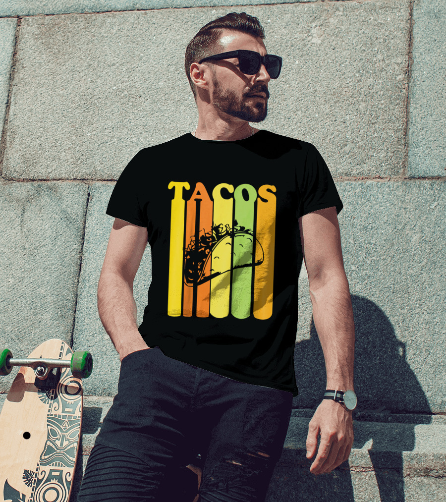 Tacos Retro Vintage Stripes Kids Novelty T-Shirt