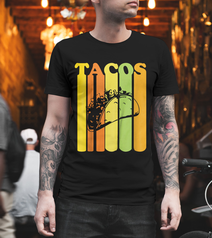 Tacos Retro Vintage Stripes Kids Novelty T-Shirt