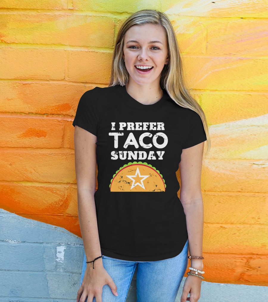 I Prefer Taco Sunday Vintage Star Tex-Mex Aesthetic T-Shirt