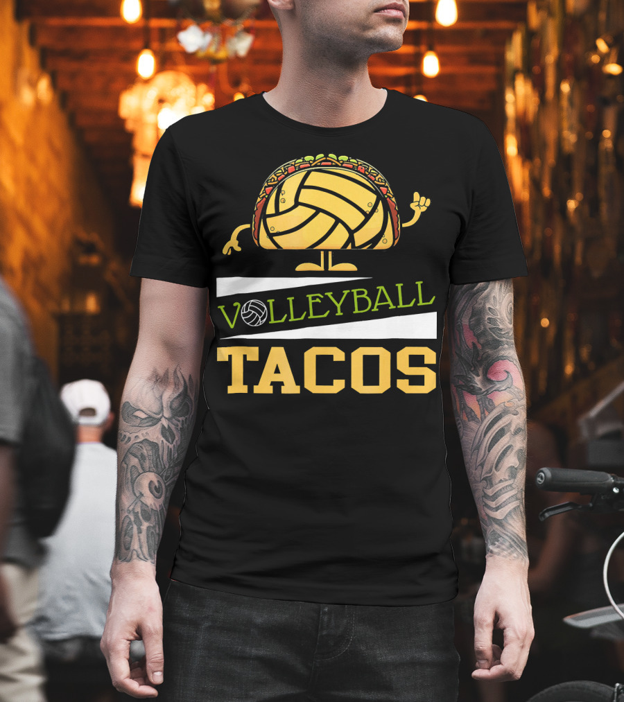 Volleyball Tacos Fun Men Women Kids Volleyball Player T-Shirt