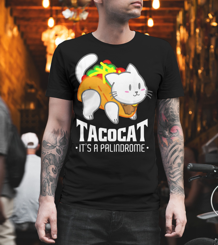 Tacocat It's a Palindrome Cute Funny Taco Cat Lover T-Shirt