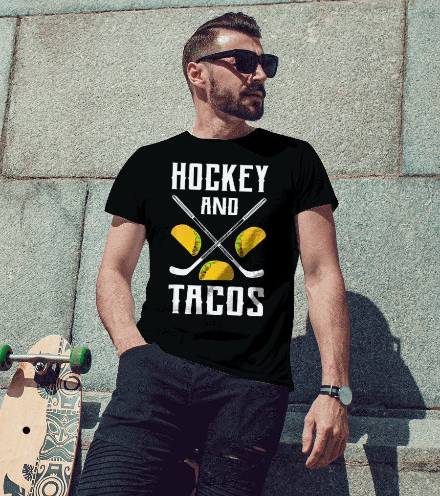 Hockey And Tacos Crossed Sticks And Tacos T-Shirt