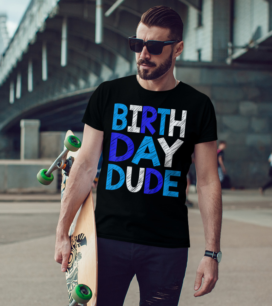 BIRTHDAY DUDE Youth Mens Happy B Day T-Shirt