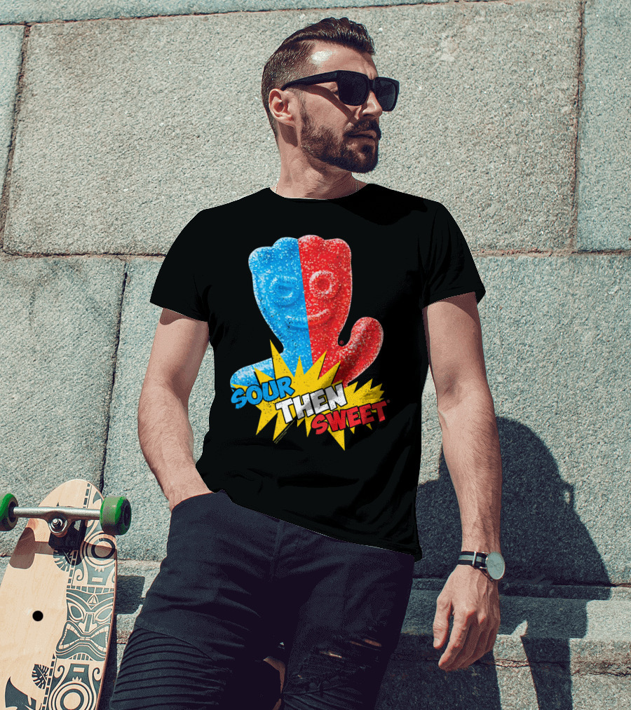 Sour Patch Kids Sour Then Sweet Candy Blue Red Explosion T-Shirt