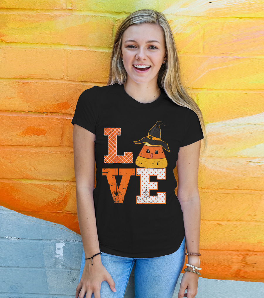 Love Candy Corn Cute Halloween Hat T-Shirt