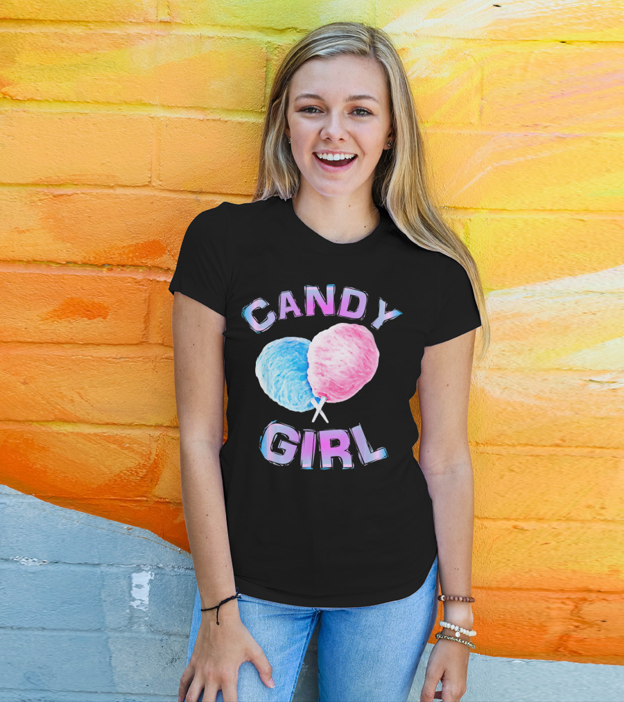 Candy Girl Cotton Candy Fun Girls Juniors T-Shirt