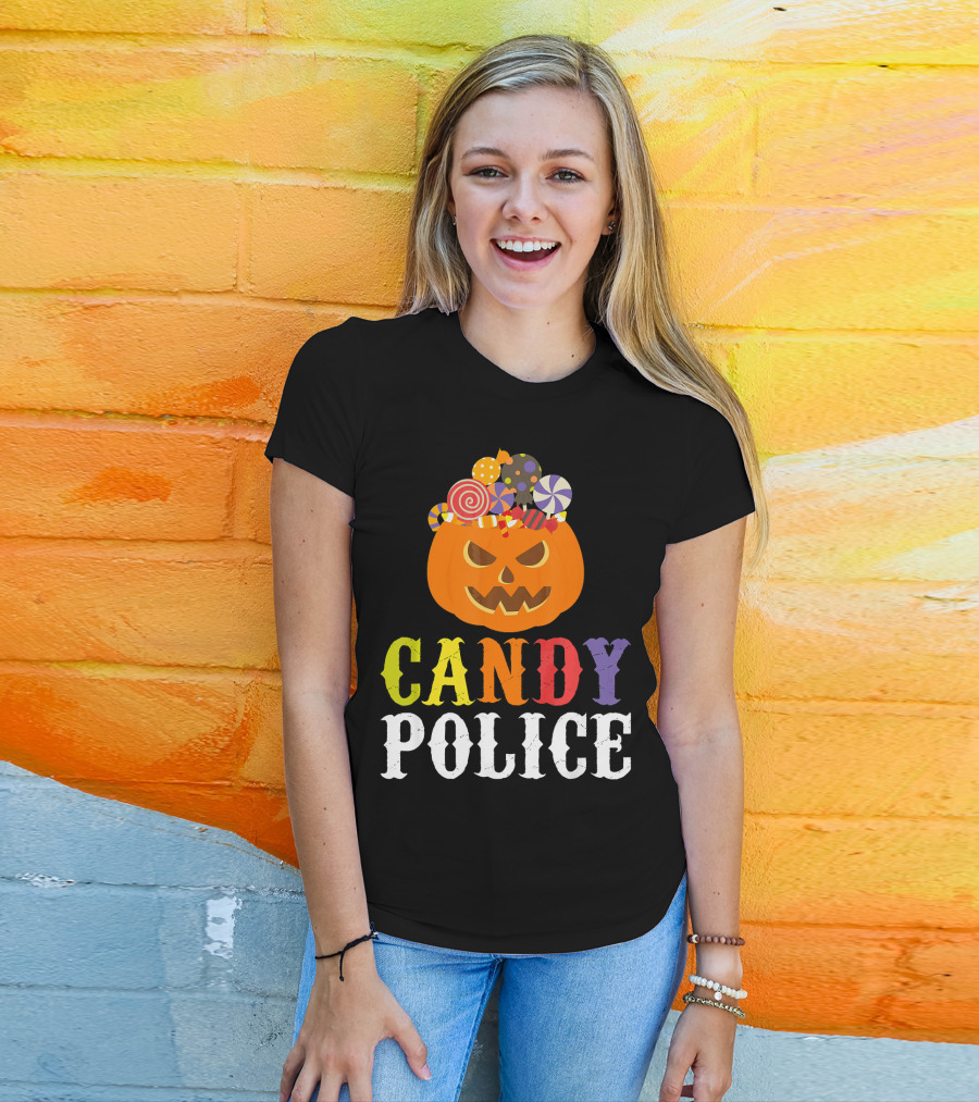 Candy Police Jack O Lantern Halloween Sweets T-Shirt