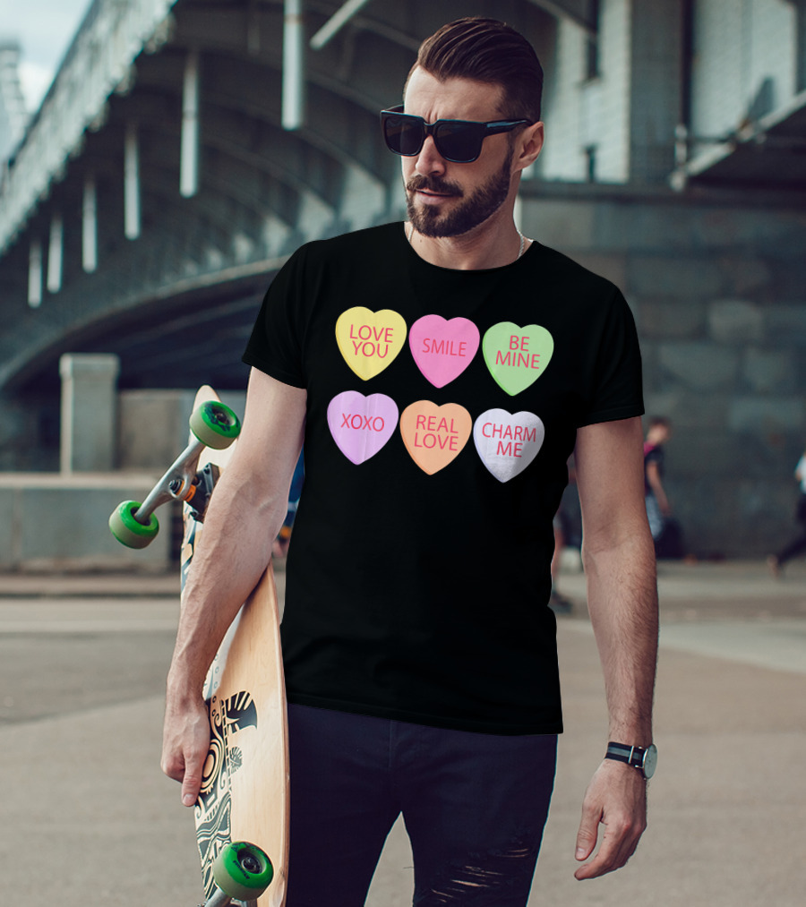 Valentines Sweetheart Cute Heart Love You Smile Be Mine XOXO Real Love Charm Me T-Shirt