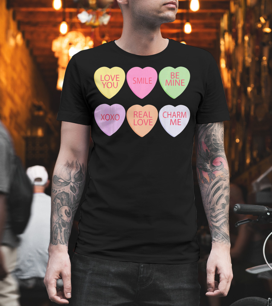 Valentines Sweetheart Cute Heart Love You Smile Be Mine XOXO Real Love Charm Me T-Shirt