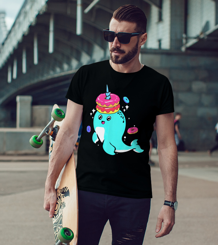 Narwhal Donut Candy Sprinkle Bakery Whale T-Shirt