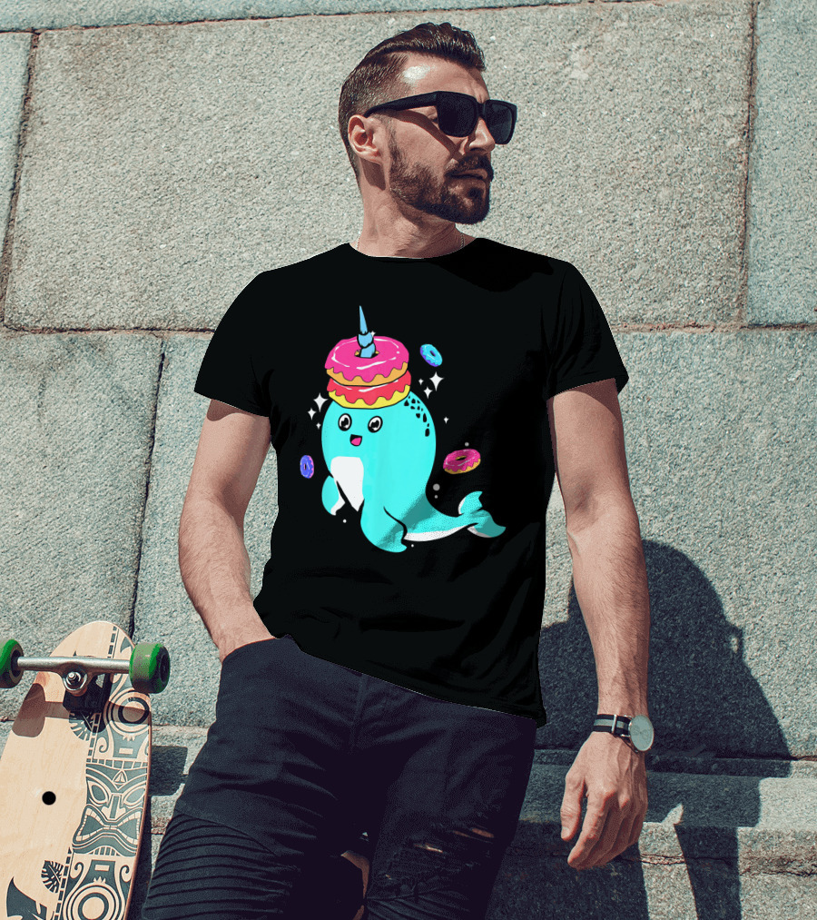 Narwhal Donut Candy Sprinkle Bakery Whale T-Shirt
