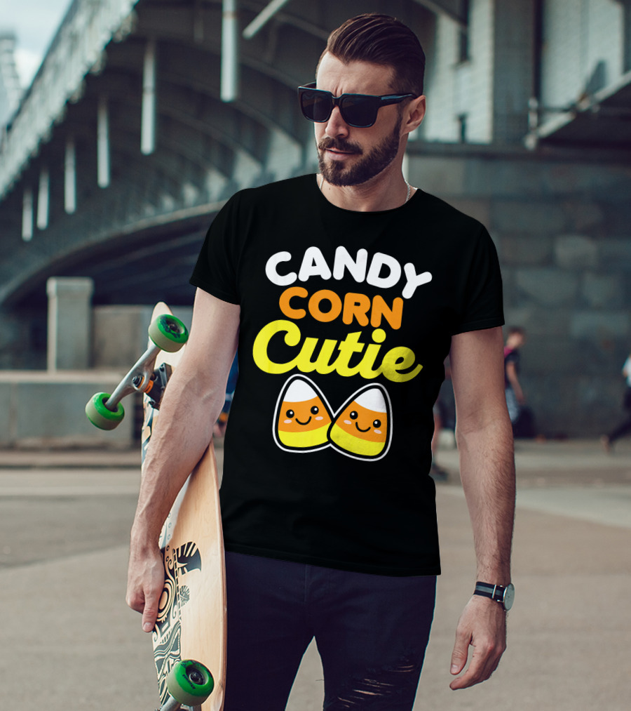 Candy Corn Cutie Halloween Smiling Kawaii Candy Corn Characters T-Shirt