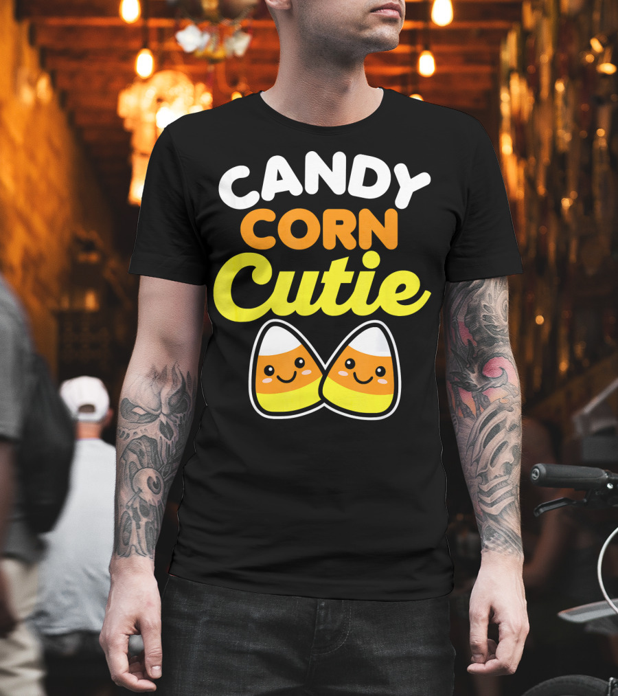 Candy Corn Cutie Halloween Smiling Kawaii Candy Corn Characters T-Shirt