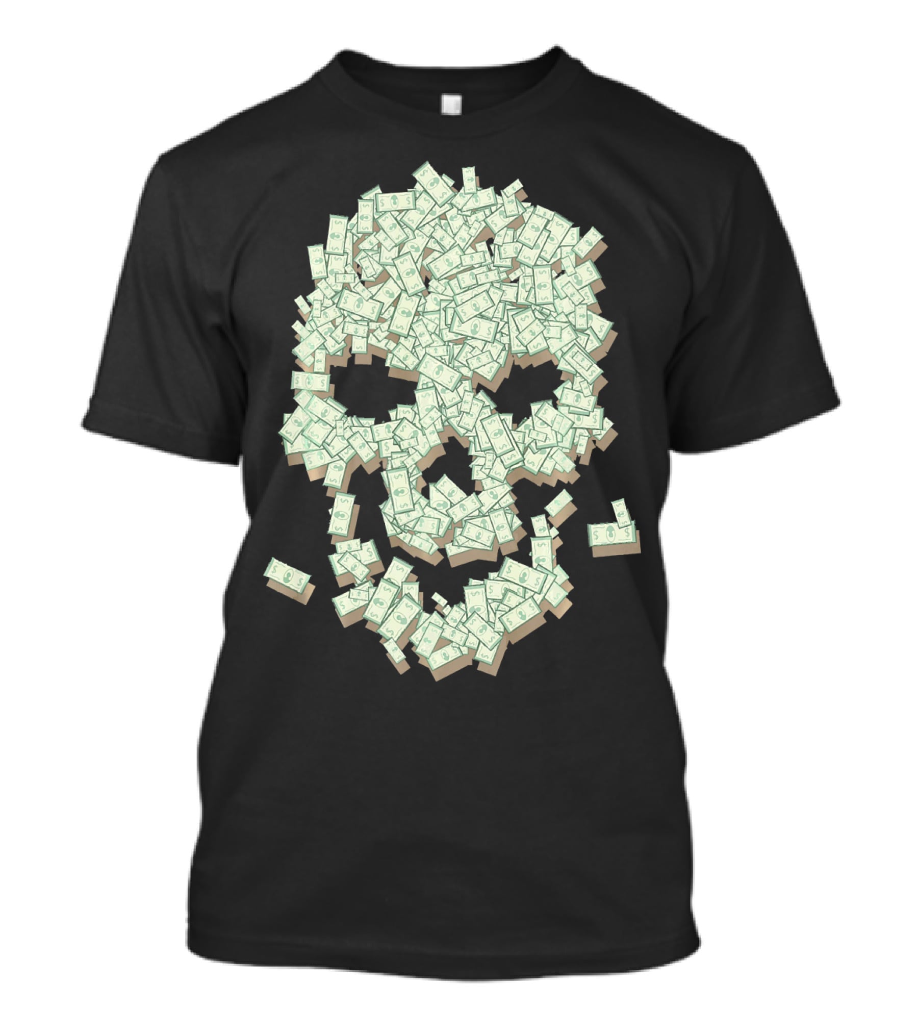 Dollar Skull Skeleton Money Stack T-Shirt
