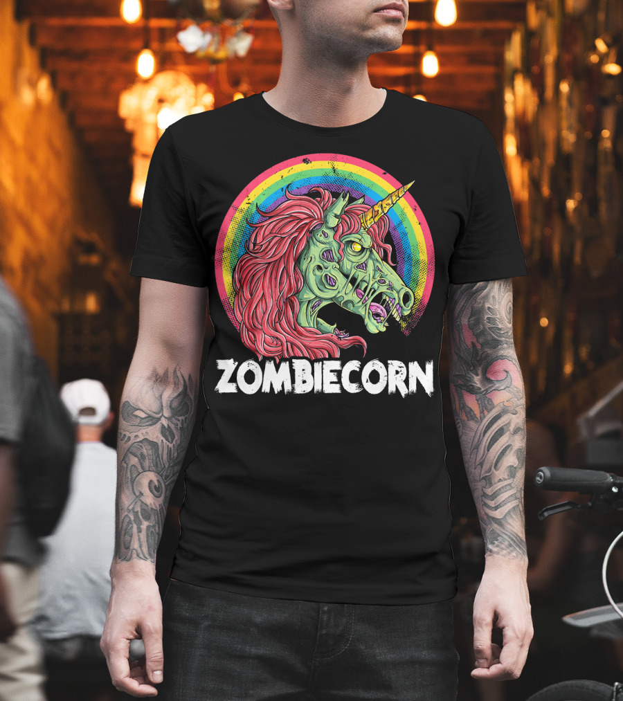 Zombiecorn Unicorn Zombie Rainbow T-Shirt