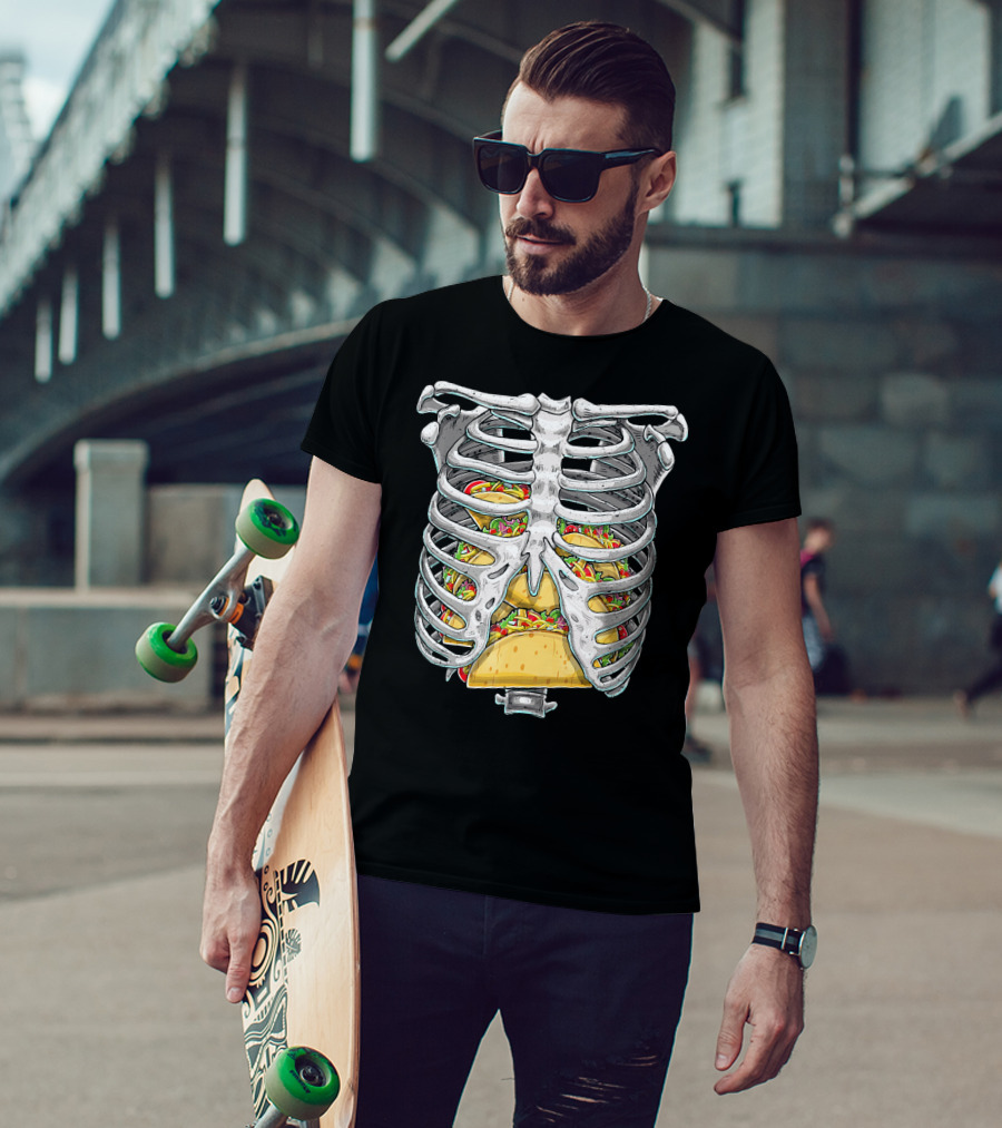 Skeleton Rib Cage Halloween Taco Ribcage T-Shirt