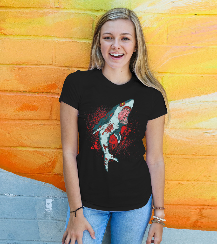 Zombie Bloody Shark Horror Apocalypse T-Shirt