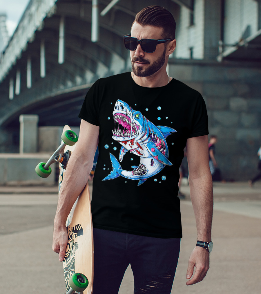 Jawsome Shark Zombie Halloween Zombies Attack T-Shirt