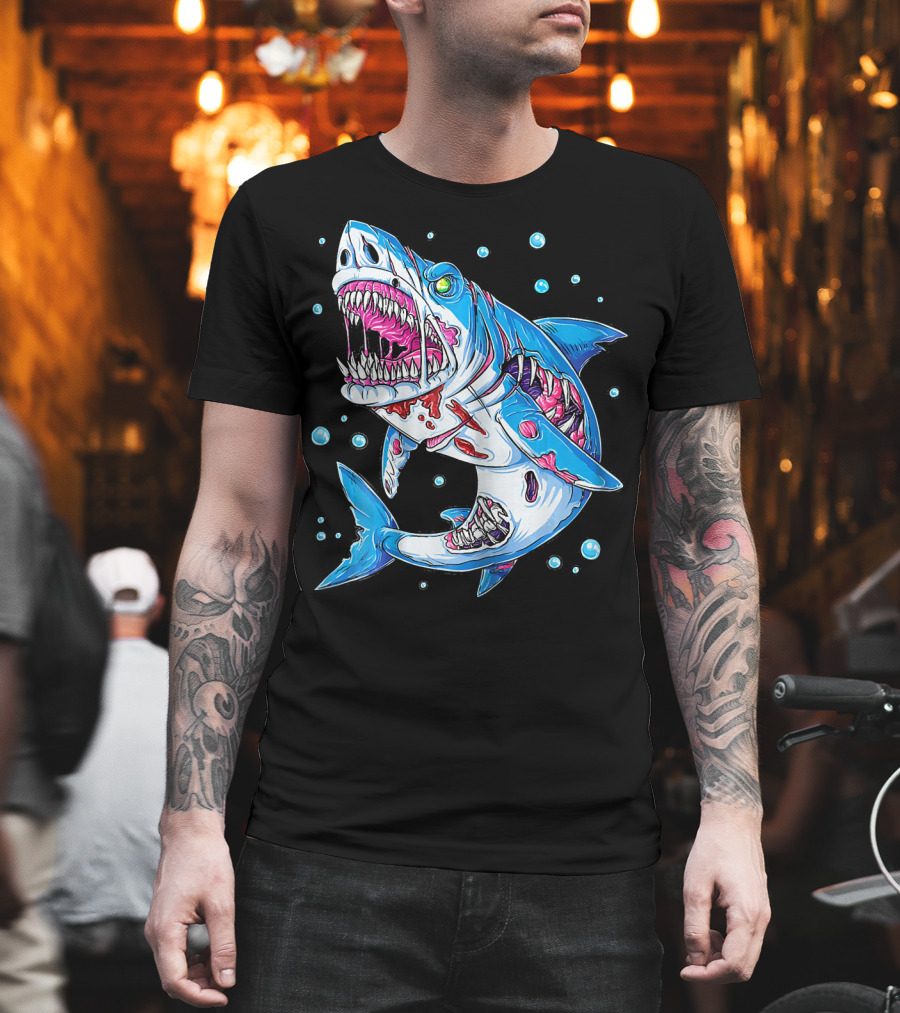 Jawsome Shark Zombie Halloween Zombies Attack T-Shirt
