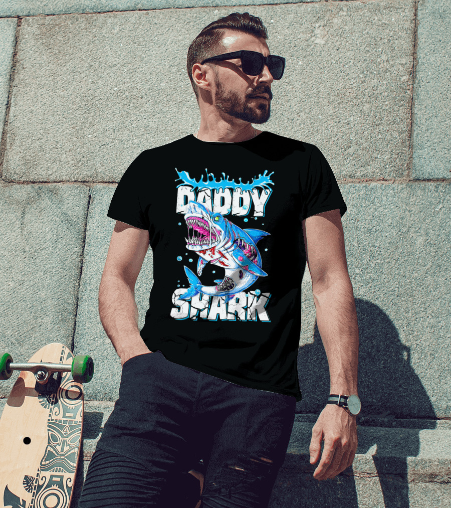 Daddy Shark Zombie Halloween T-Shirt