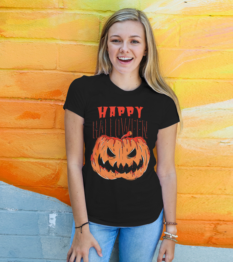 Happy Halloween Pumpkin Funny Costume Idea Cool T-Shirt