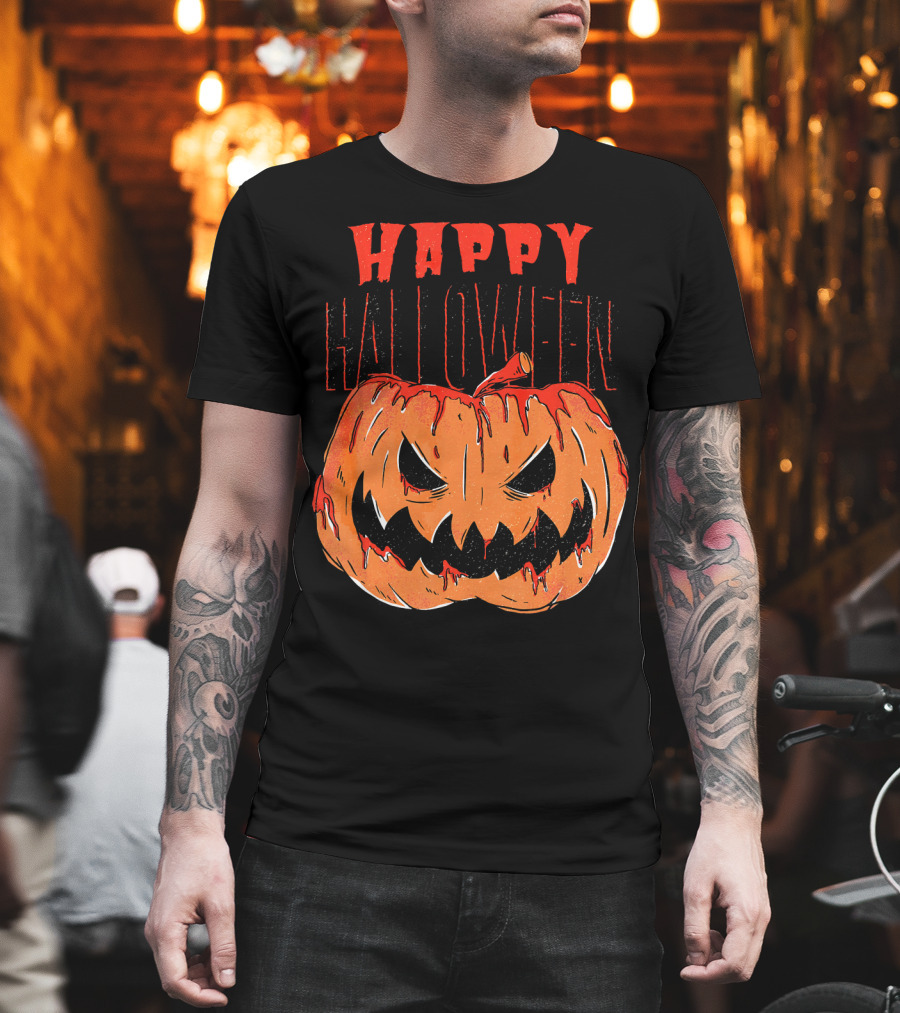 Happy Halloween Pumpkin Funny Costume Idea Cool T-Shirt