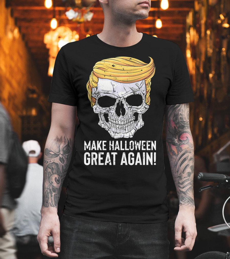 Make Halloween Great Again Skull with Blonde Hair T-Shirt