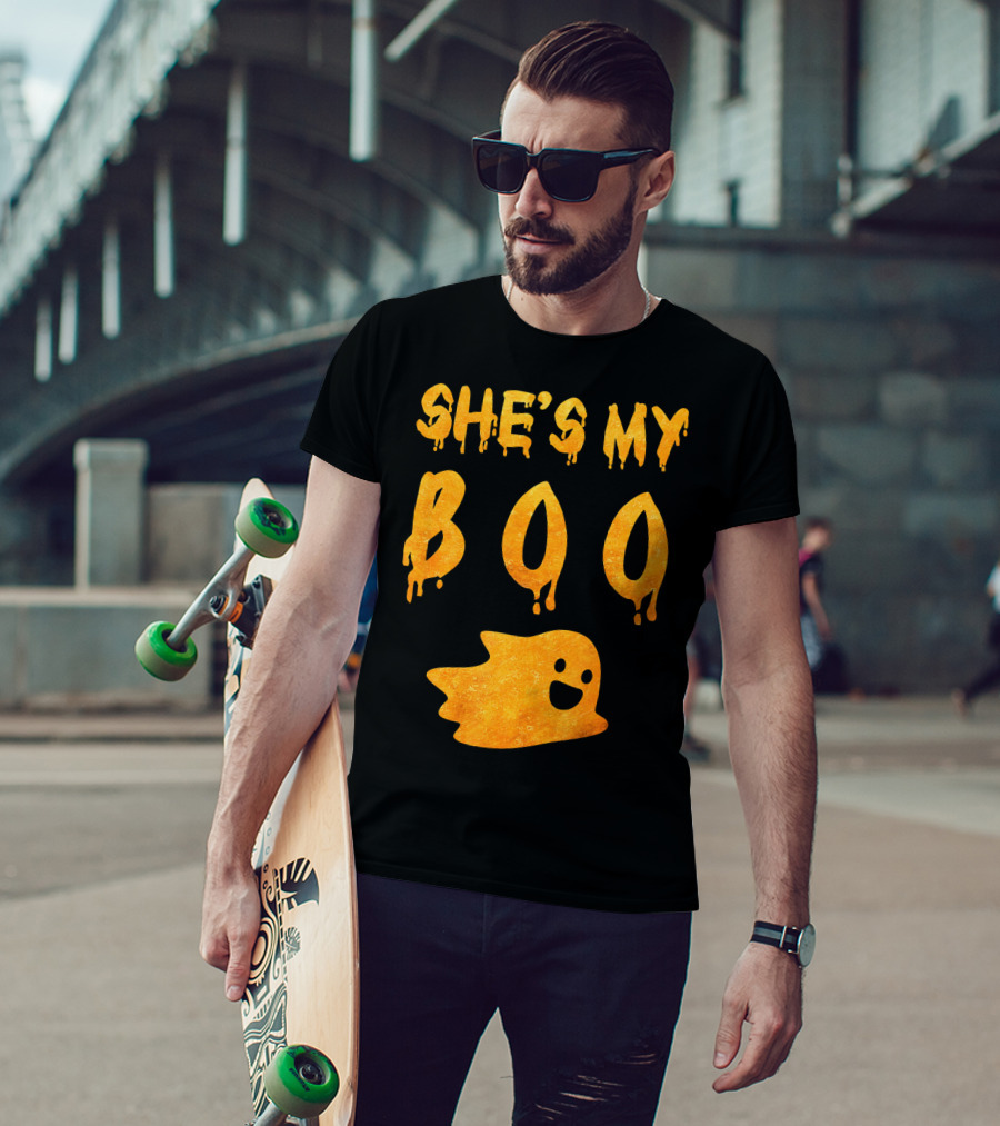 She's My Boo Funny Couples Halloween Costume T-Shirt