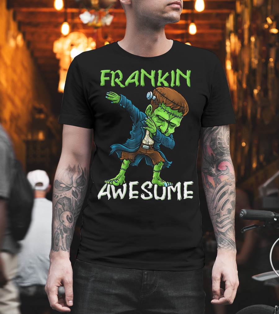 Frankin Awesome Dabbing Frankenstein Halloween T-Shirt