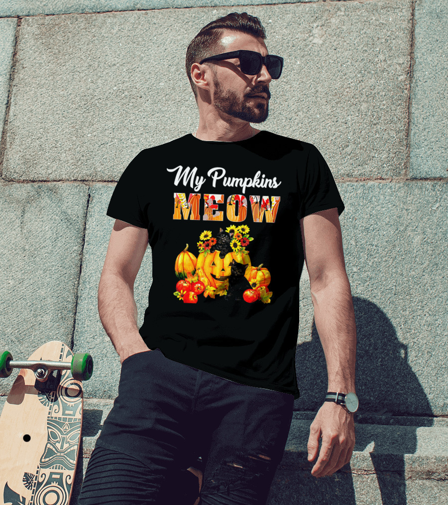 My Pumpkins Meow Cat Halloween Funny Love T-Shirt
