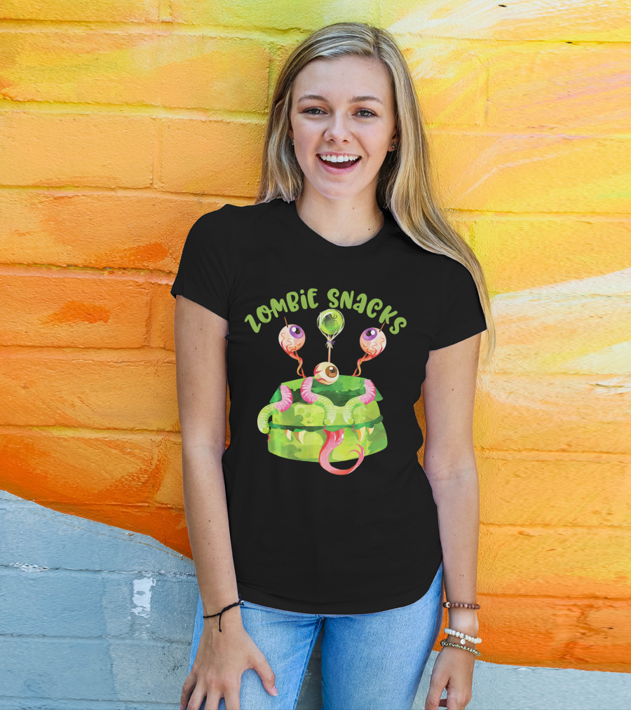Zombie Snacks Halloween Fun Eyeballs T-Shirt